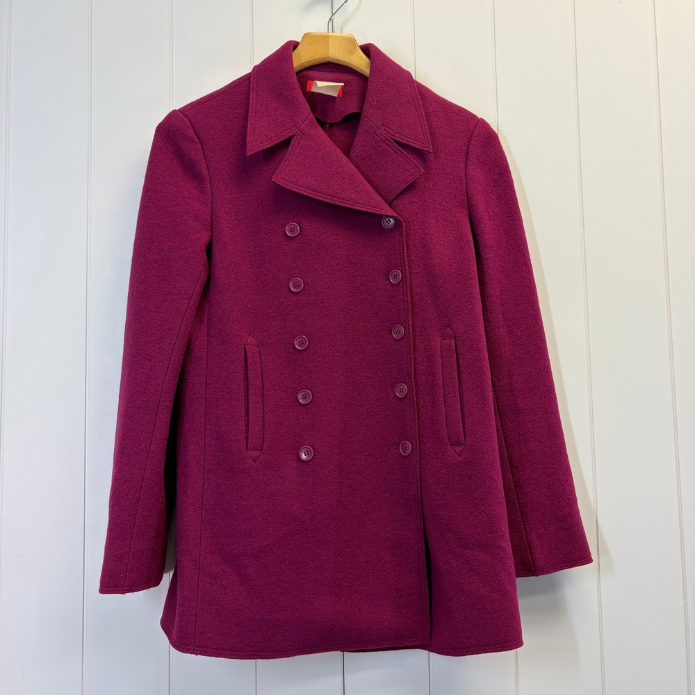 Vintage Esprit Dark Academia Wool Blend Pea Coat Womens Medium Twee Comfy Chic